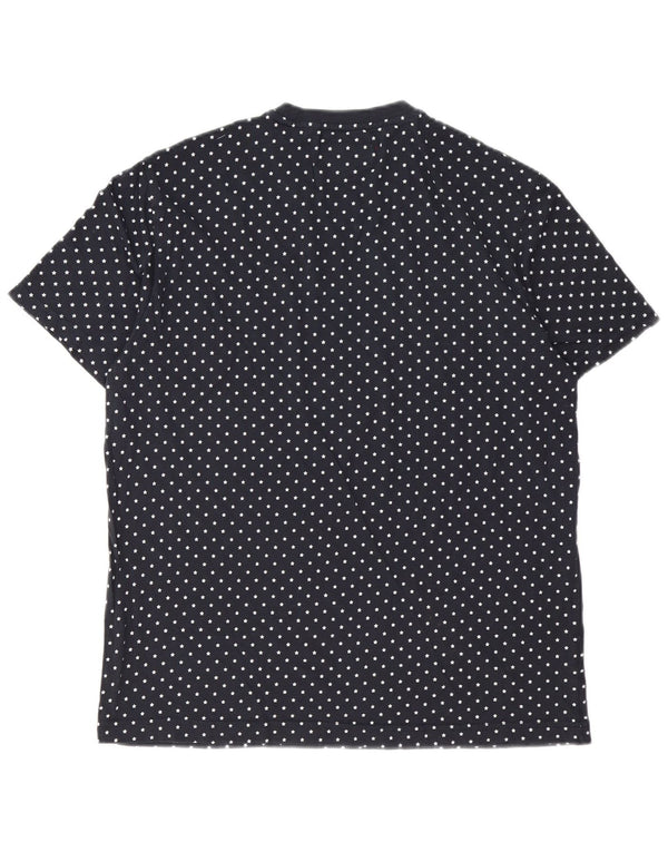 T-shirt da uomo Penguin Top grande in cotone maculato blu navy