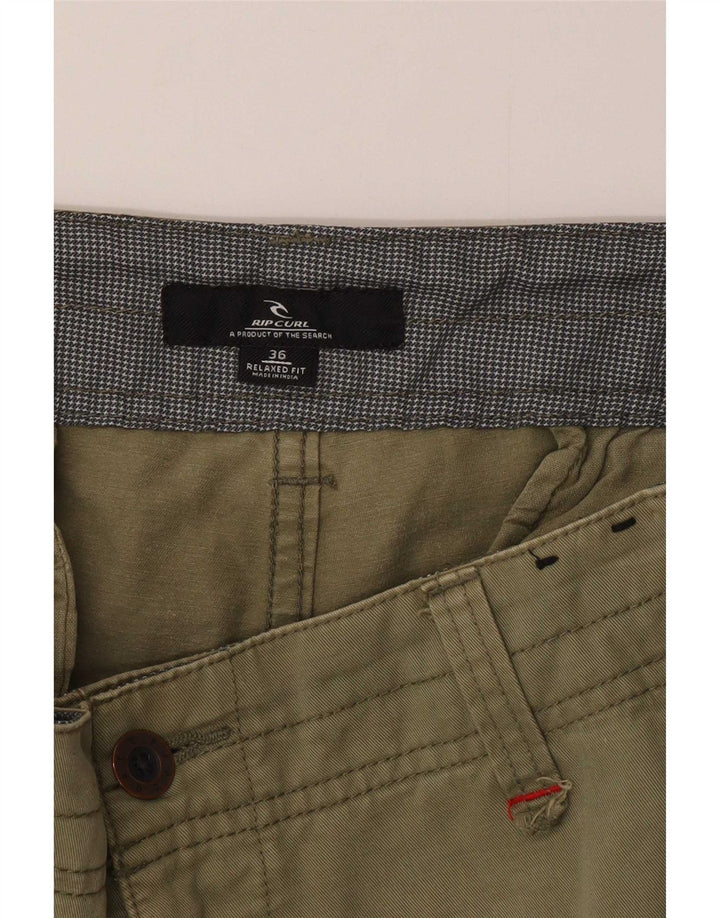 Pantaloncini cargo da uomo dalla vestibilità rilassata Rip Curl W36 grandi in cotone kaki