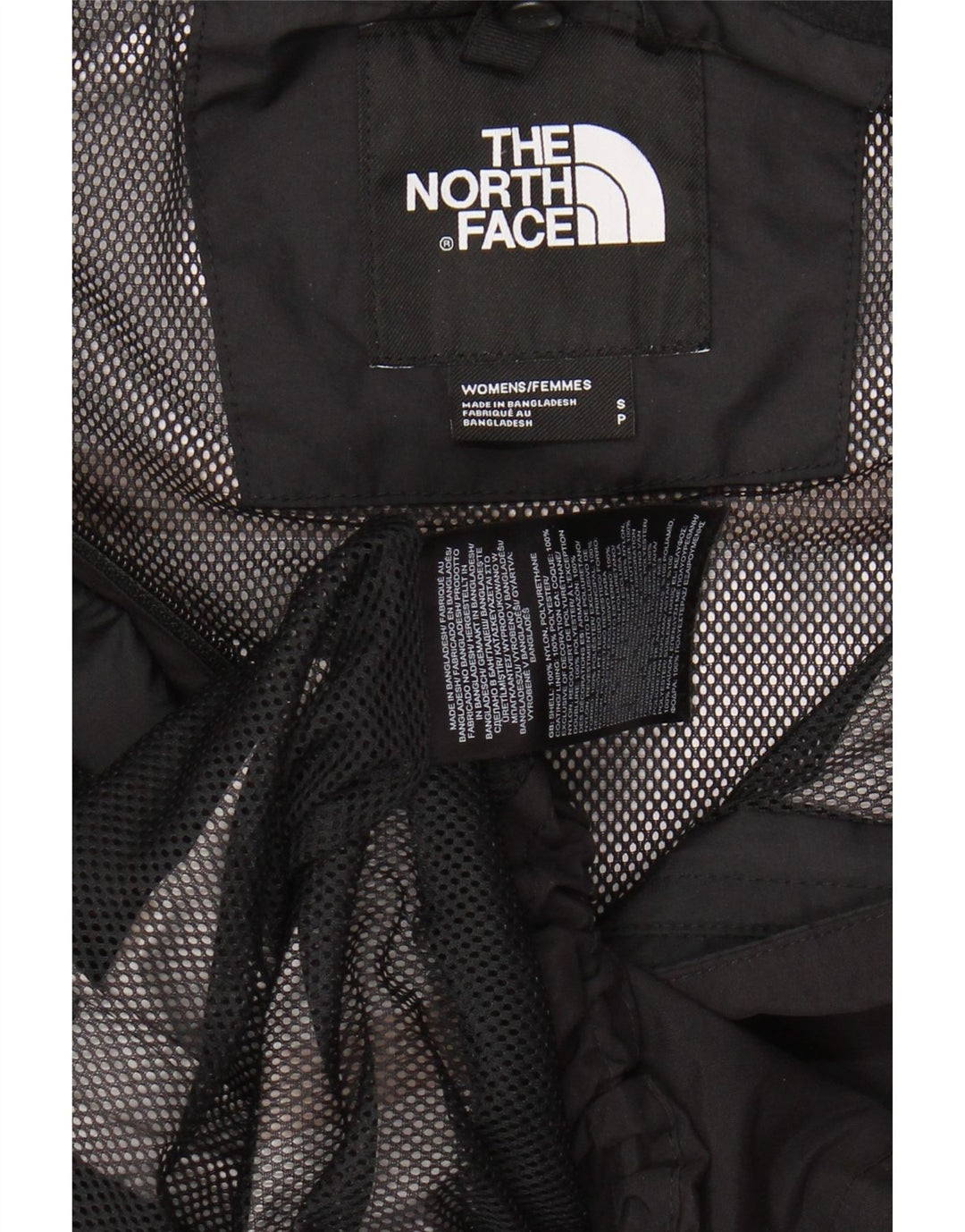 THE NORTH FACE Giacca antipioggia da donna con cappuccio UK 10 Small Nylon nero