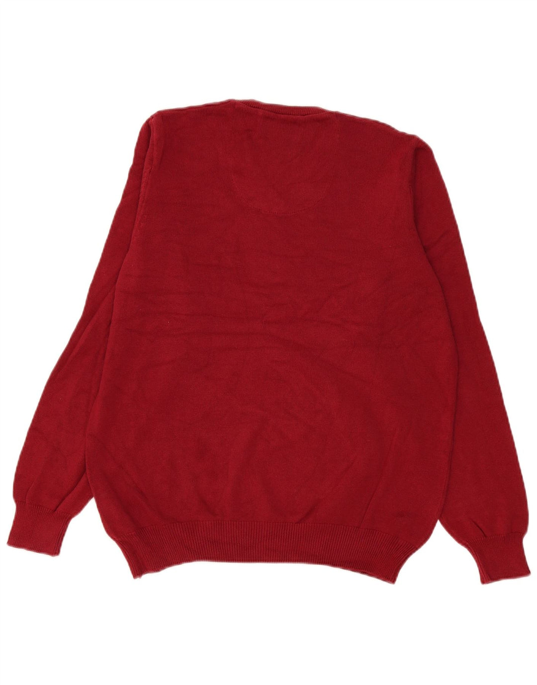 Maglione da uomo con scollo a V Marks & Spencer in cotone rosso medio