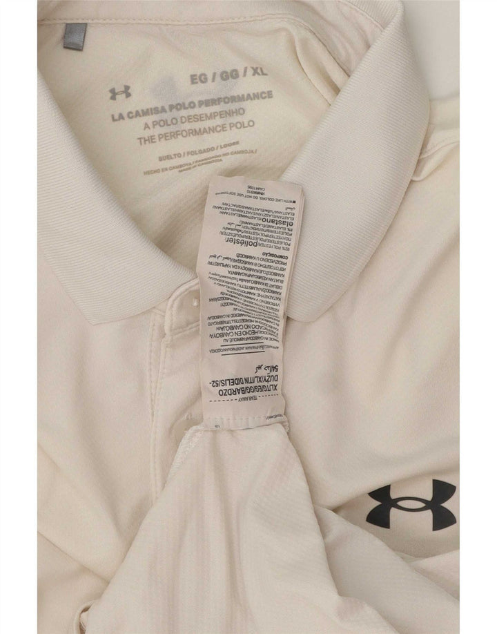 Polo da uomo Under Armour XL bianca in poliestere