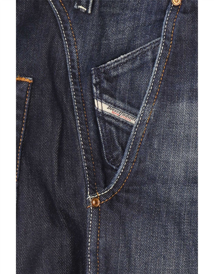 Jeans dritti invecchiati Pheyo da uomo Diesel W33 L34 cotone blu navy
