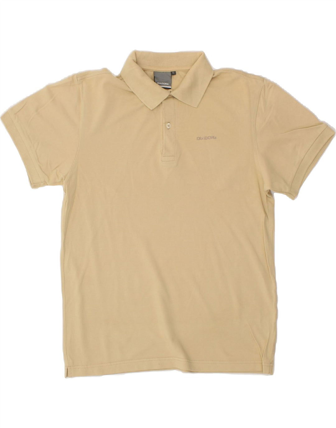 DIADORA Mens Polo Shirt Large Beige Cotton Vintage Diadora and Second-Hand Diadora from Messina Hembry 