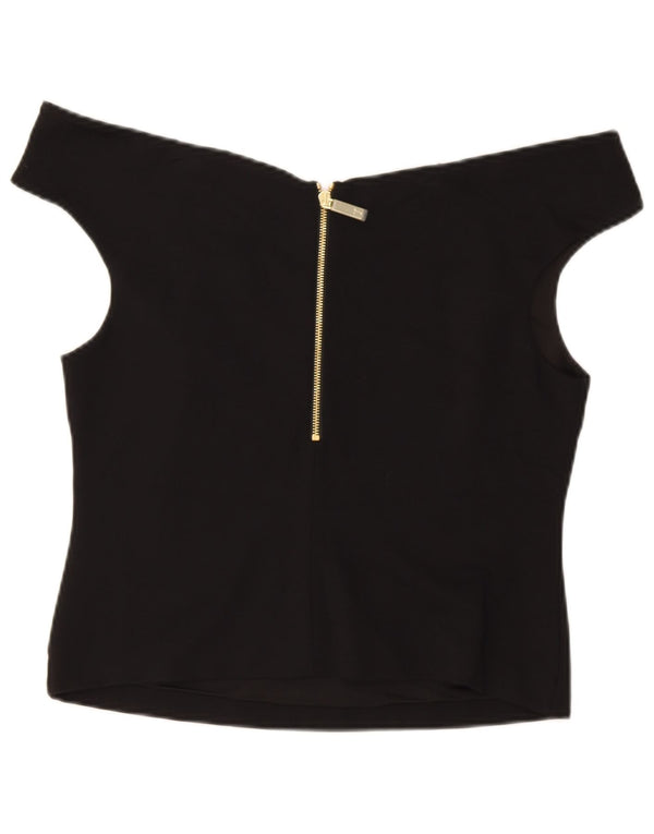 Ted Baker Top corto da donna con spalle scoperte taglia 5 XL viscosa nera