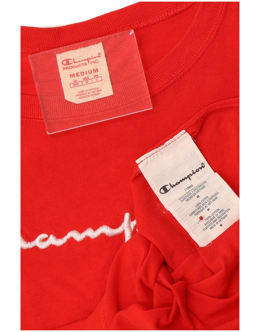 T-shirt grafica da donna Champion Top UK 14 cotone rosso medio