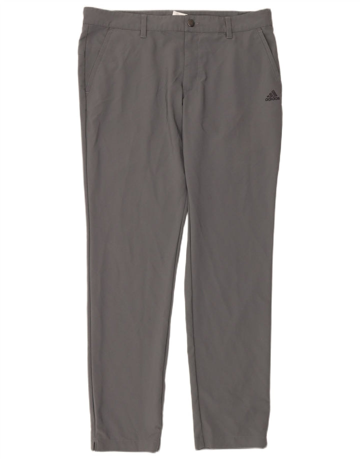 Pantaloni chino slim da uomo ADIDAS W34 L32 poliestere grigio