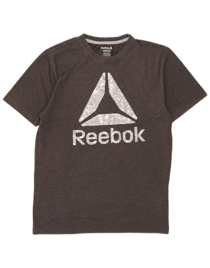 T-shirt grafica da uomo Reebok Top Small in cotone grigio