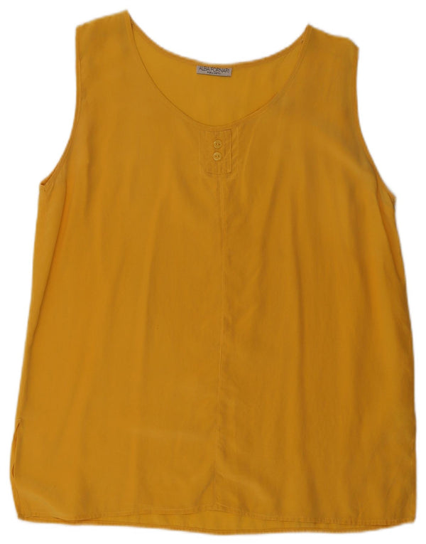 Blusa Smanicata Donna Alba Fornari IT 51 XL Seta Gialla