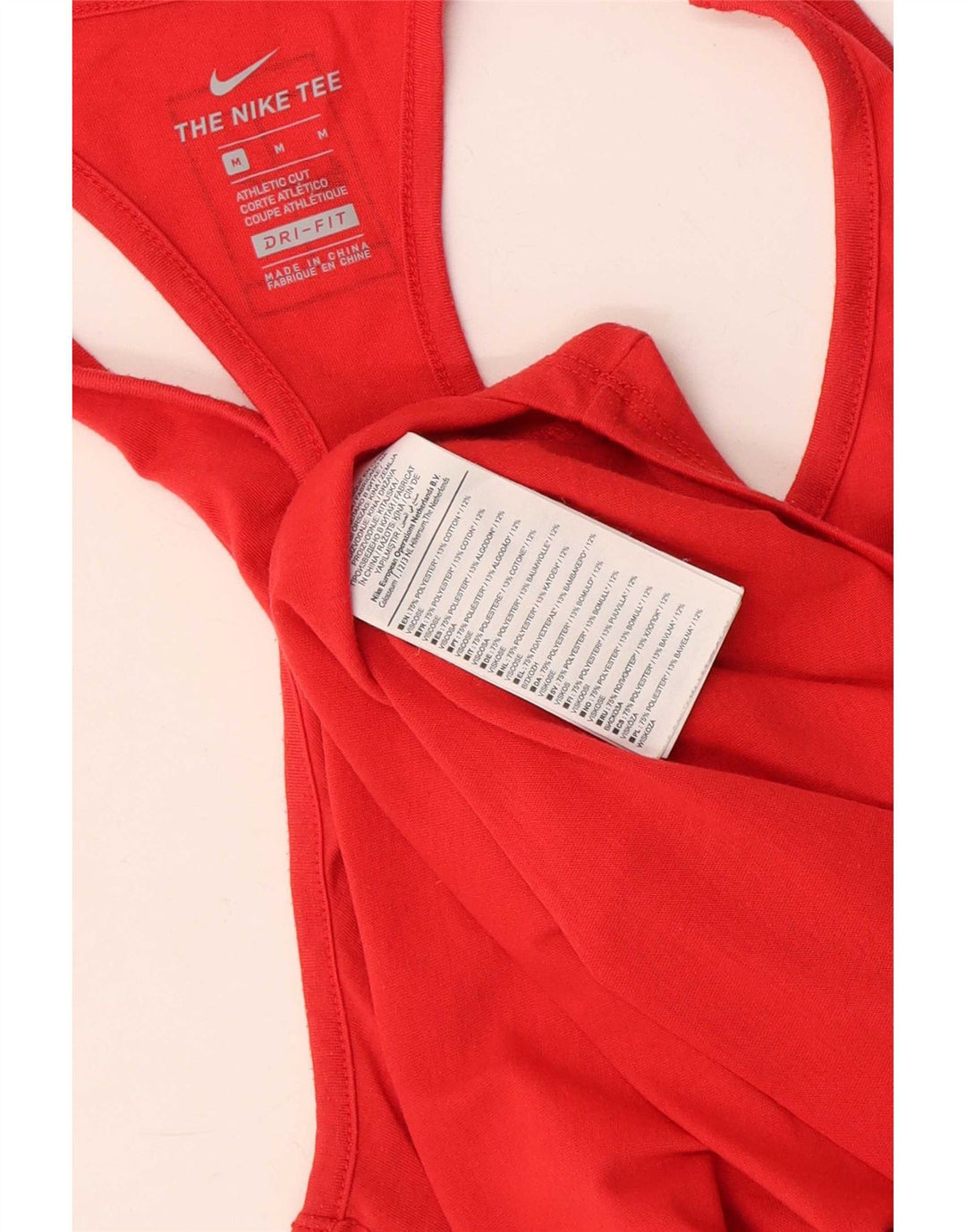 Canotta Nike Dri Fit da donna UK 12 medio rosso poliestere