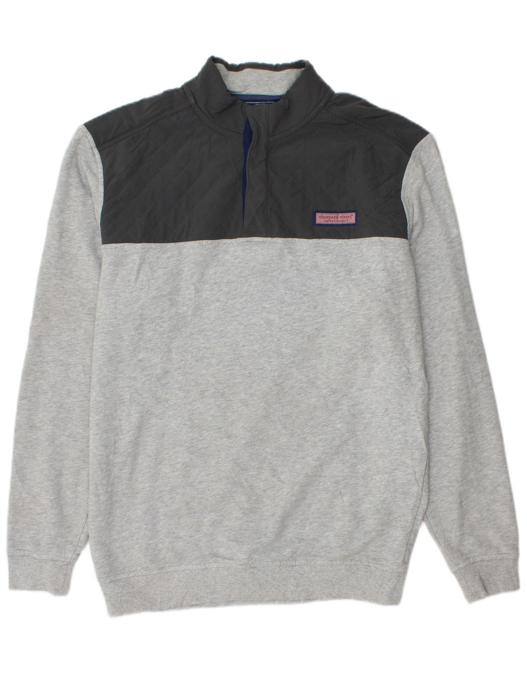 VINEYARD VINES Felpa da uomo ampia vestibilità maglione grigio medio color block