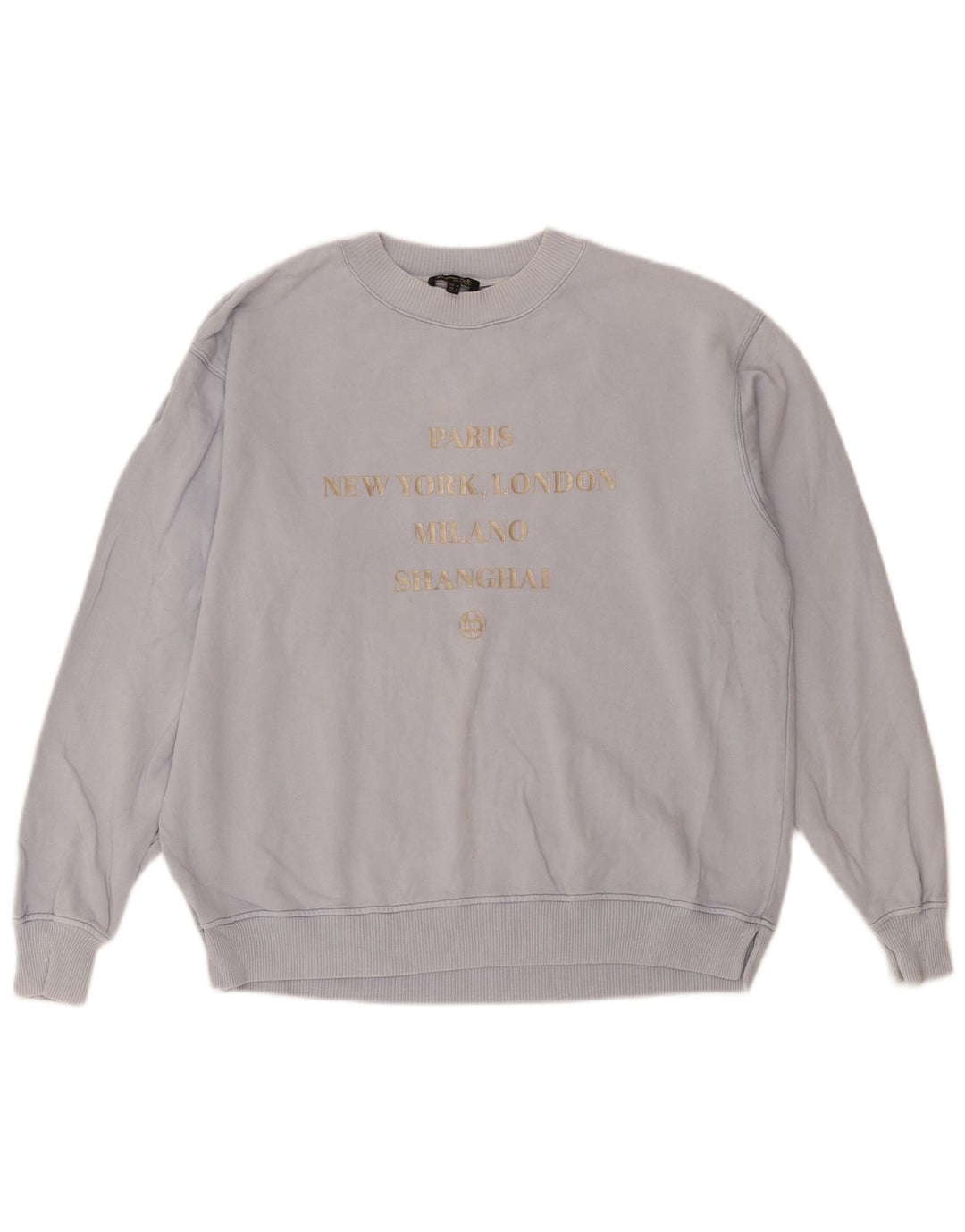 Felpa oversize con grafica da donna di Massimo Dutti UK 14 Blu medio