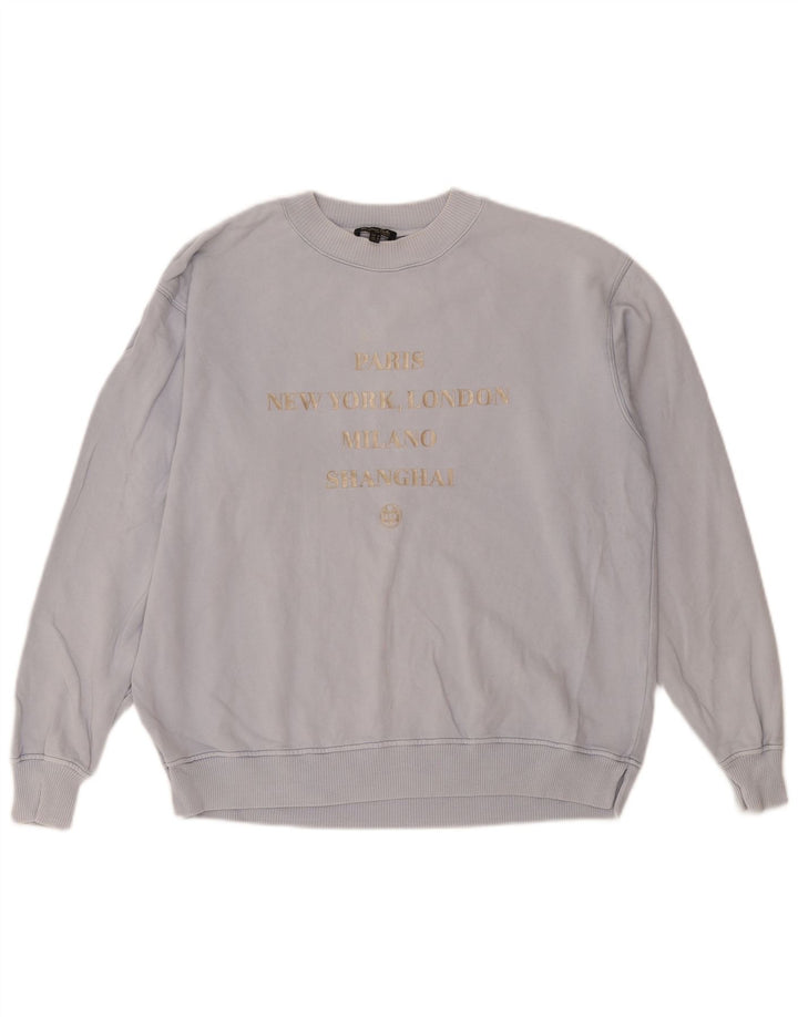 Felpa oversize con grafica da donna di Massimo Dutti UK 14 Blu medio