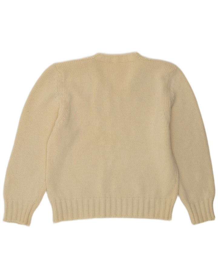 Maglione maglione con scollo a V da uomo Stone Island Beige medio