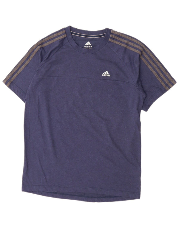 T-shirt Adidas Climalite da uomo Top in cotone blu navy medio