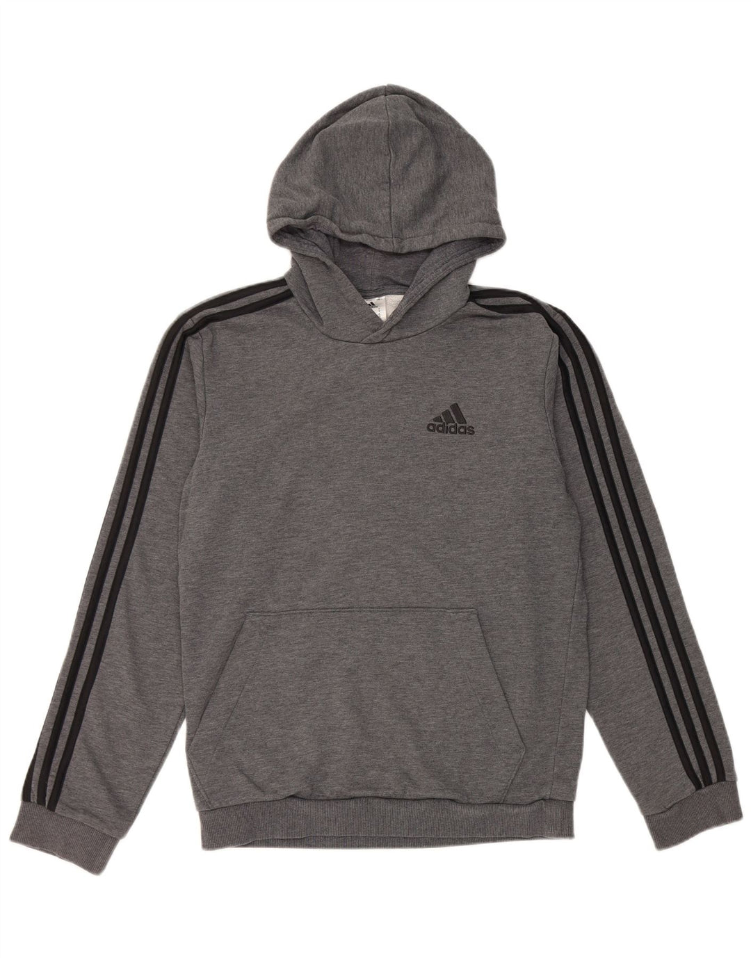 Felpa con cappuccio da uomo Adidas Small in cotone grigio