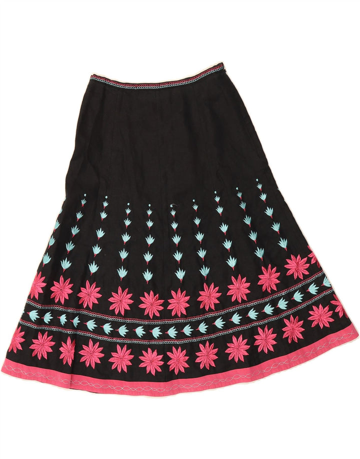 COAST Womens A-Line Skirt US 8 Medium W26  Black Floral Linen Vintage Coast and Second-Hand Coast from Messina Hembry 