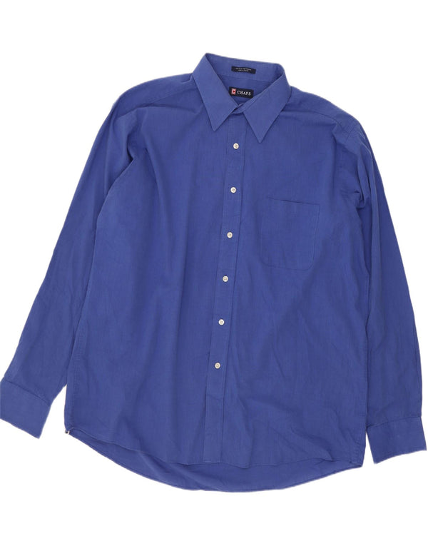 Camicia da uomo Chaps taglia 17 1/2 XL in cotone blu