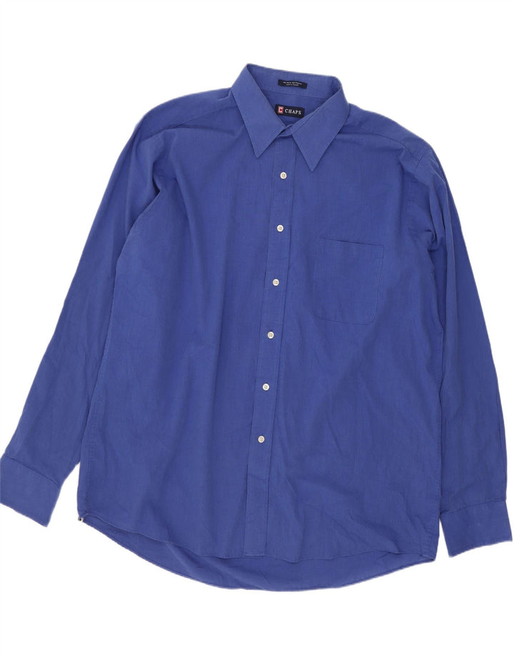 Camicia da uomo Chaps taglia 17 1/2 XL in cotone blu
