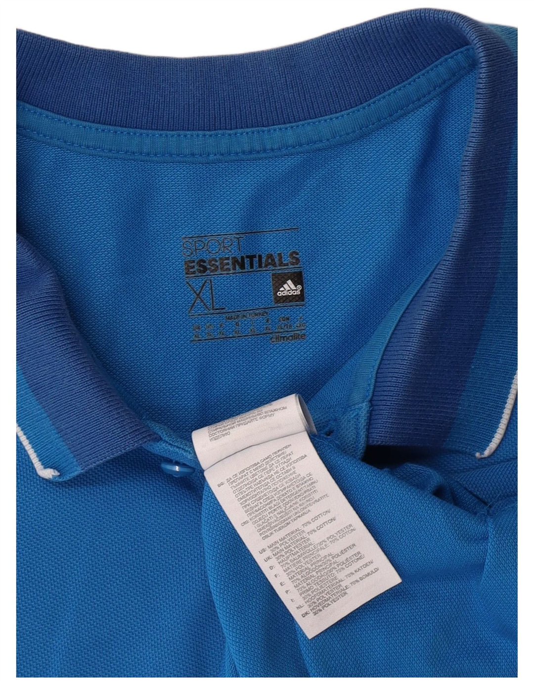 Polo ADIDAS da uomo XL in cotone blu