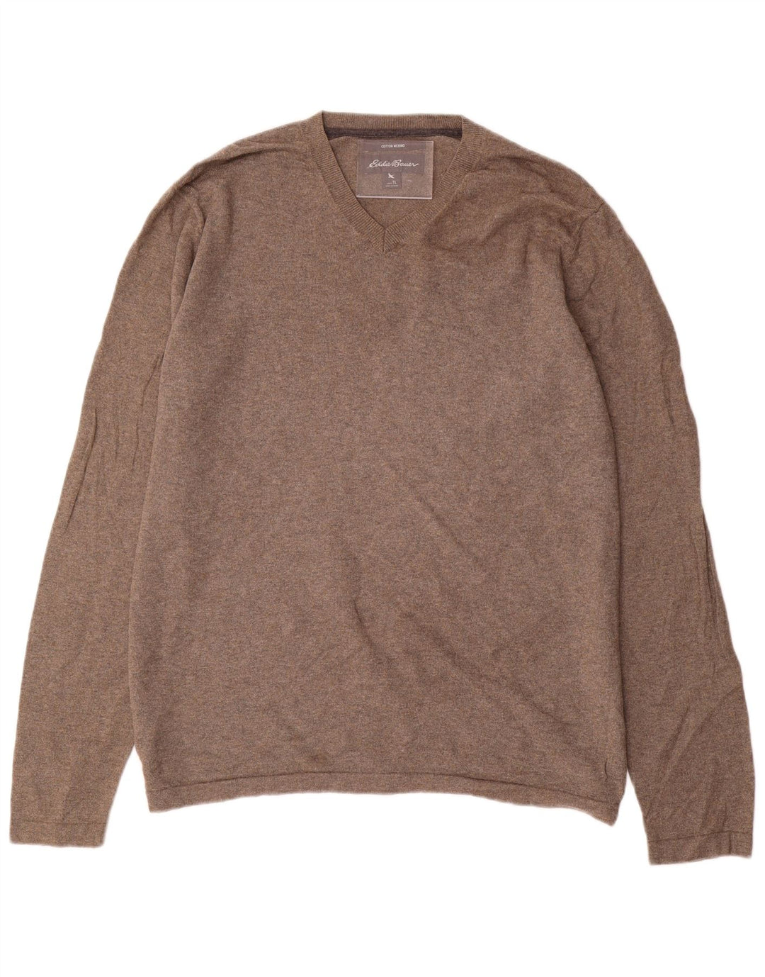 EDDIE BAUER Maglione da uomo con scollo a V grande cotone grigio