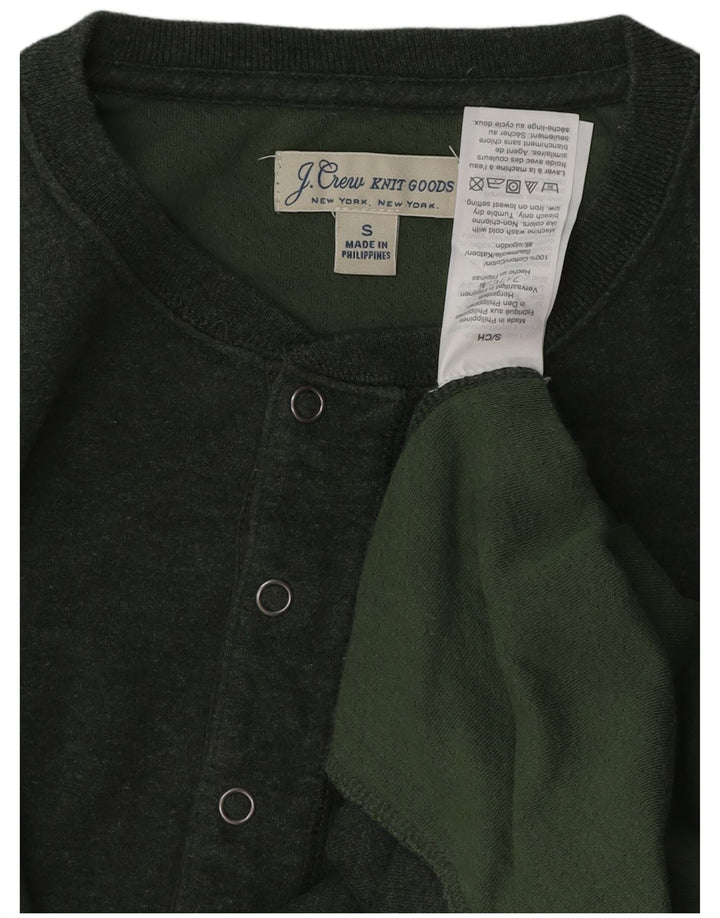 J. CREW Top da uomo a manica lunga piccolo in cotone verde