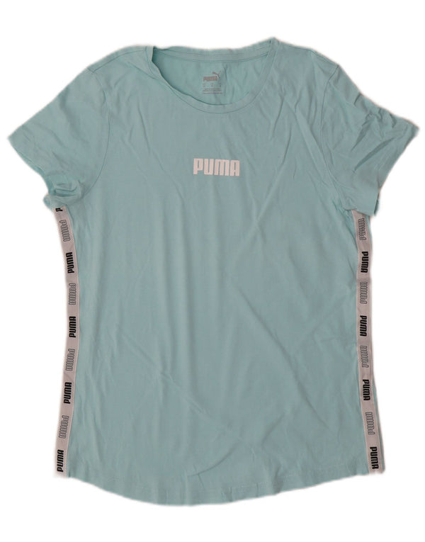 T-shirt grafica da donna PUMA Top UK 12 Colorblock blu medio