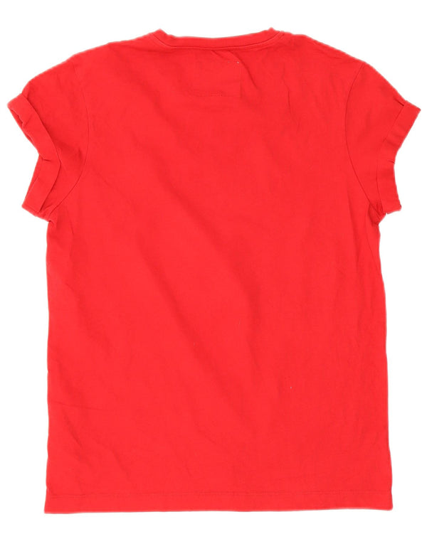 T-shirt grafica da donna Jack Wills Top UK 8 piccolo cotone rosso