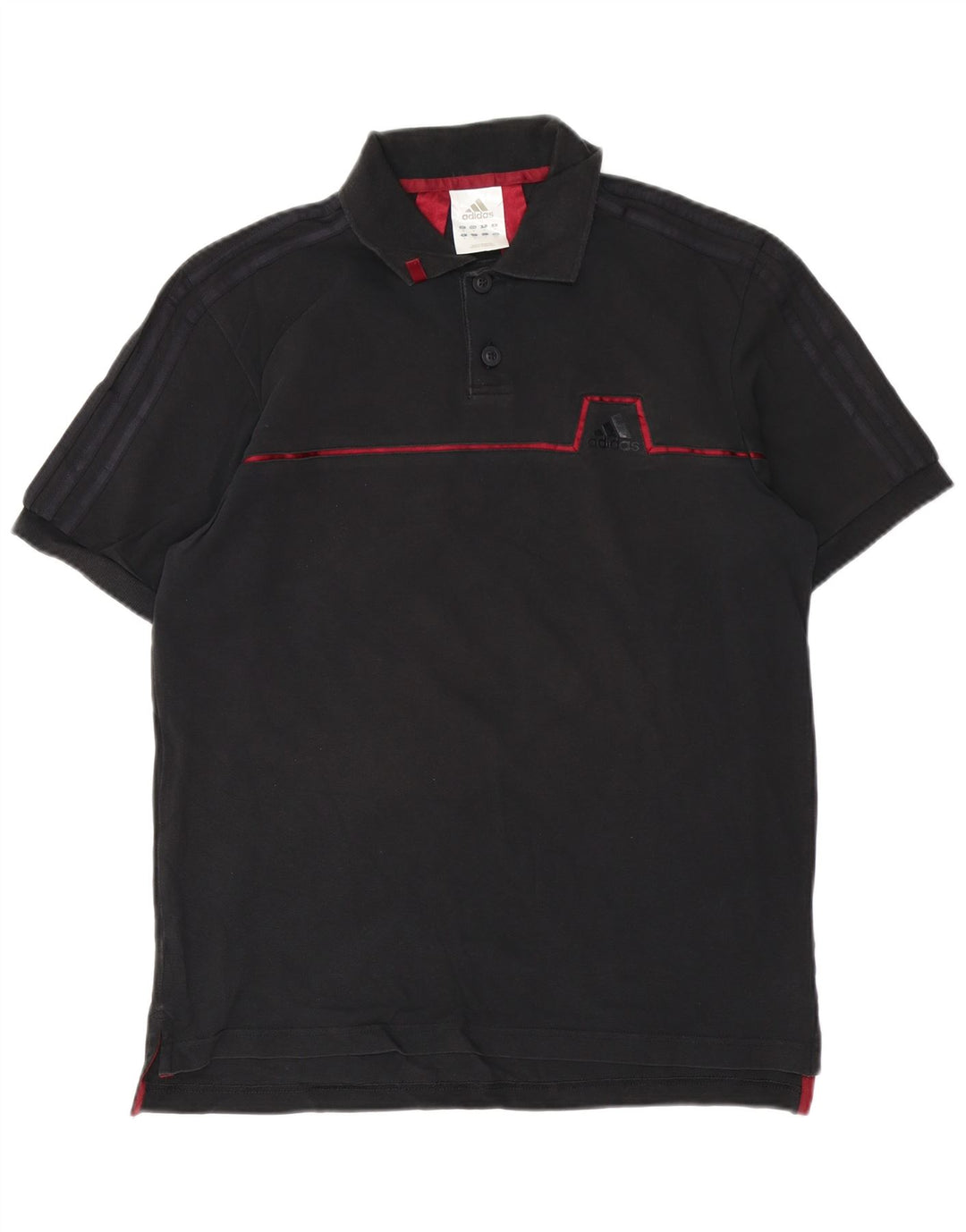 Polo Adidas da uomo in cotone nero medio