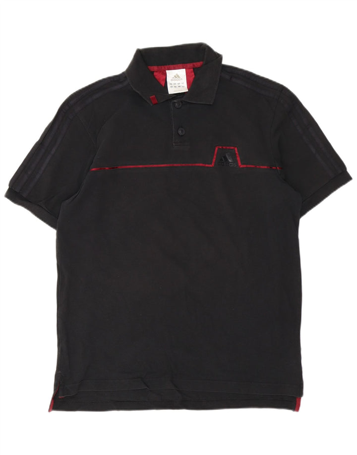 Polo Adidas da uomo in cotone nero medio