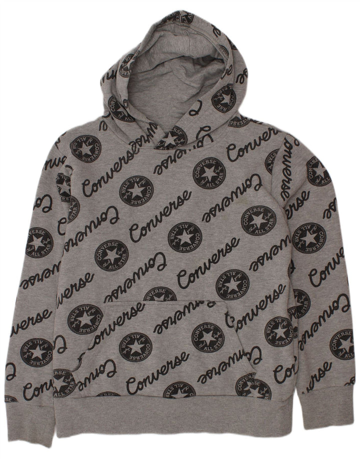 Maglione con cappuccio grafico Chuck Taylor da ragazzo Converse 10-11 anni Grigio medio