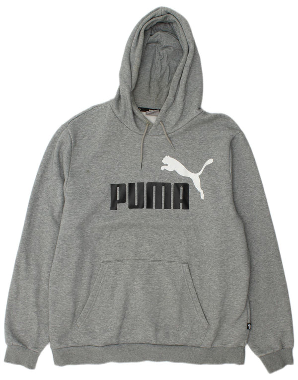 Felpa con cappuccio grafica da uomo Puma XL in cotone chiazzato grigio