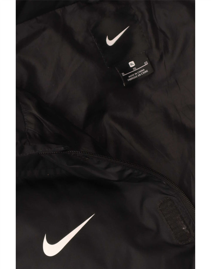 Giacca imbottita con cappuccio grafico Nike da uomo UK 42 XL nera