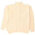 Maglione maglione vintage da uomo con collo alto, grande beige
