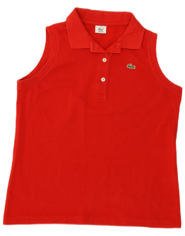 Polo senza maniche da donna Lacoste taglia 42 grande cotone rosso