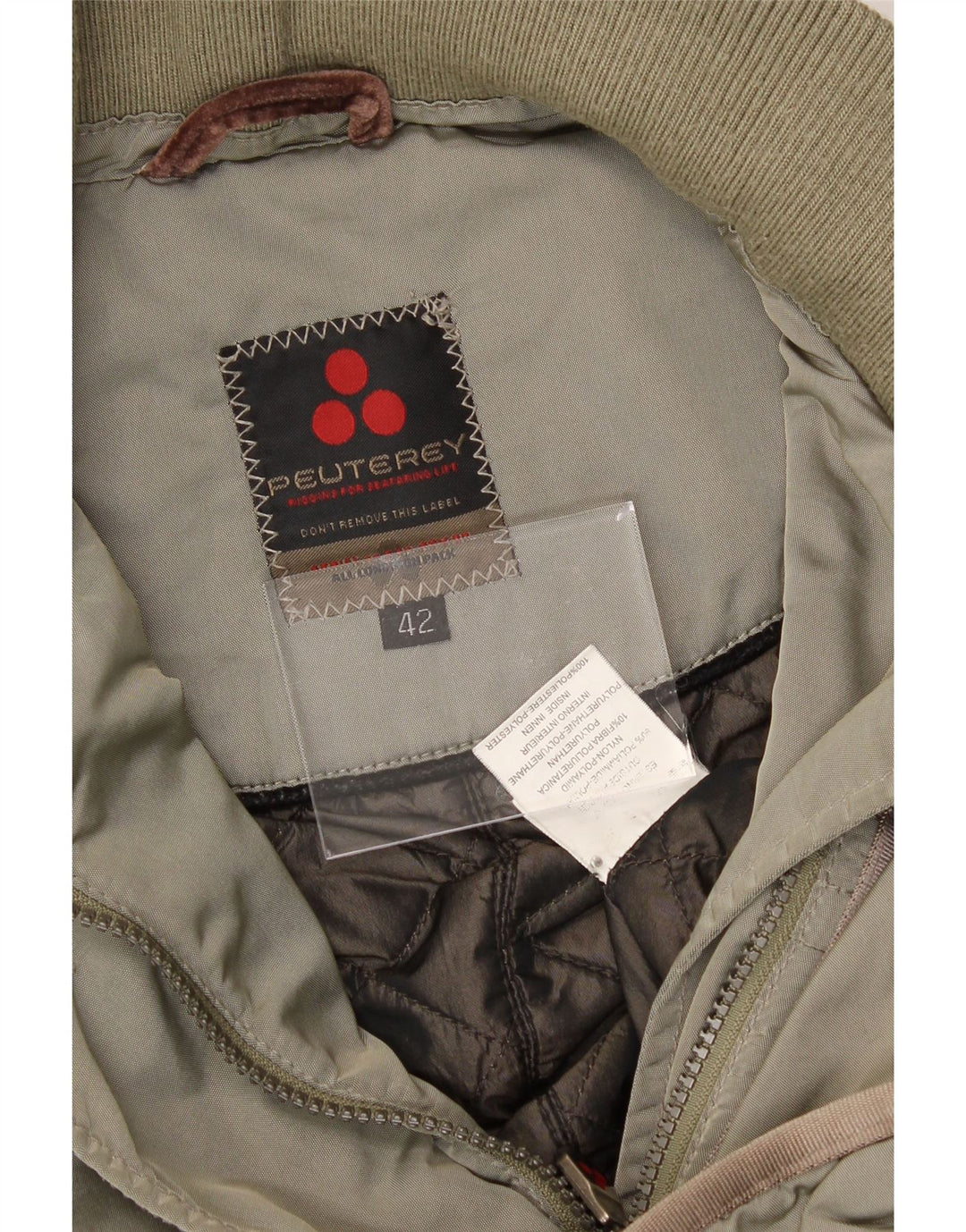 PEUTEREY Womens Parka Jacket IT 42 Medium Khaki Polyamide Vintage PEUTEREY and Second-Hand PEUTEREY from Messina Hembry 