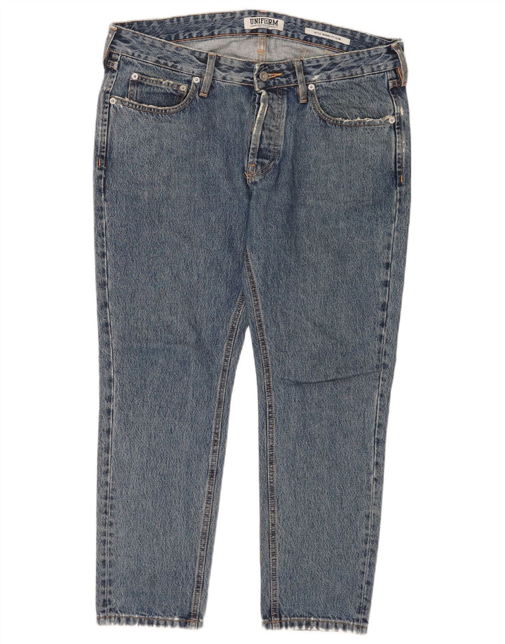 Jeans slim da donna uniformi W33 L27 cotone blu