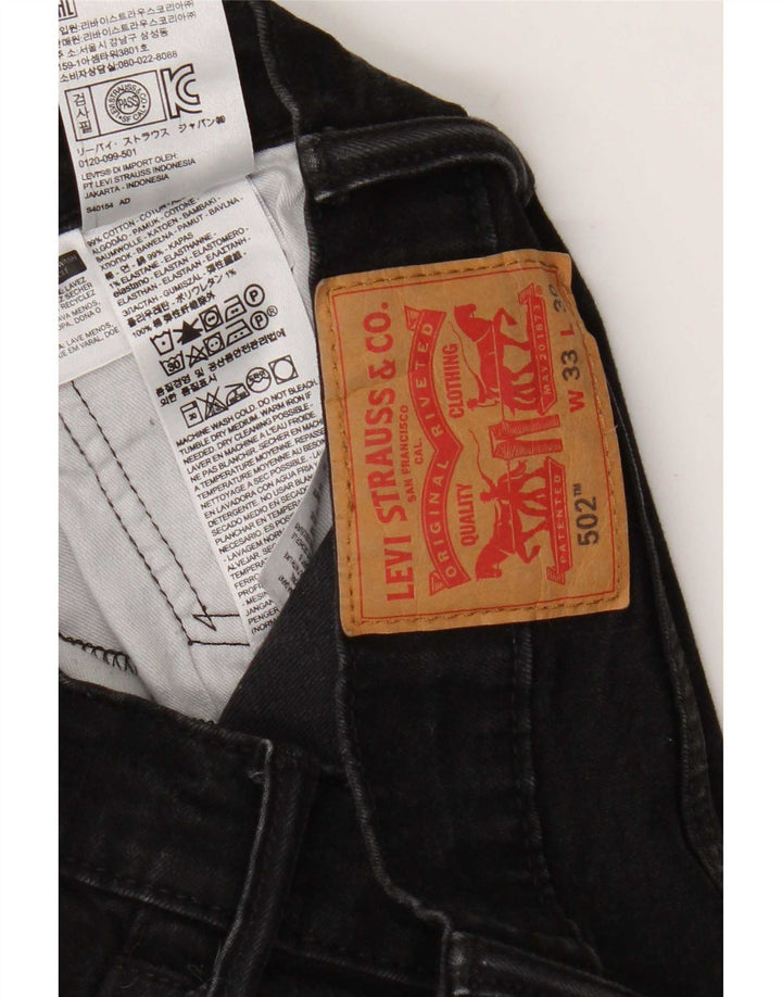 Levi's Uomo 502 Jeans dritti W33 L27 Cotone Nero