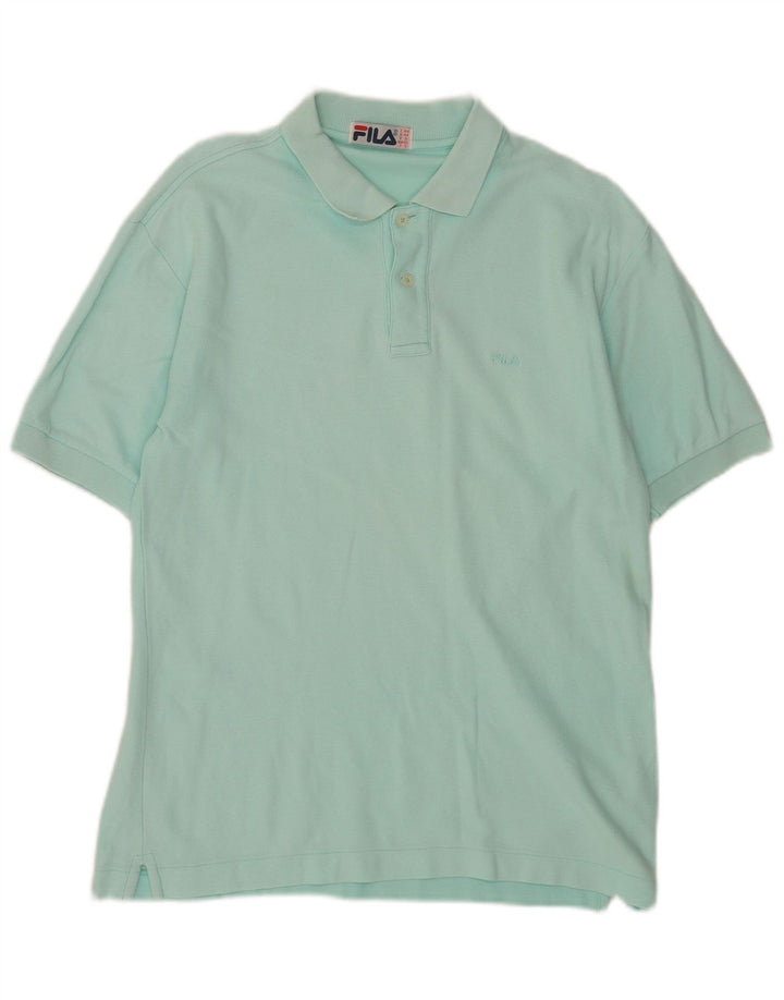 Polo da uomo Fila XS in cotone turchese