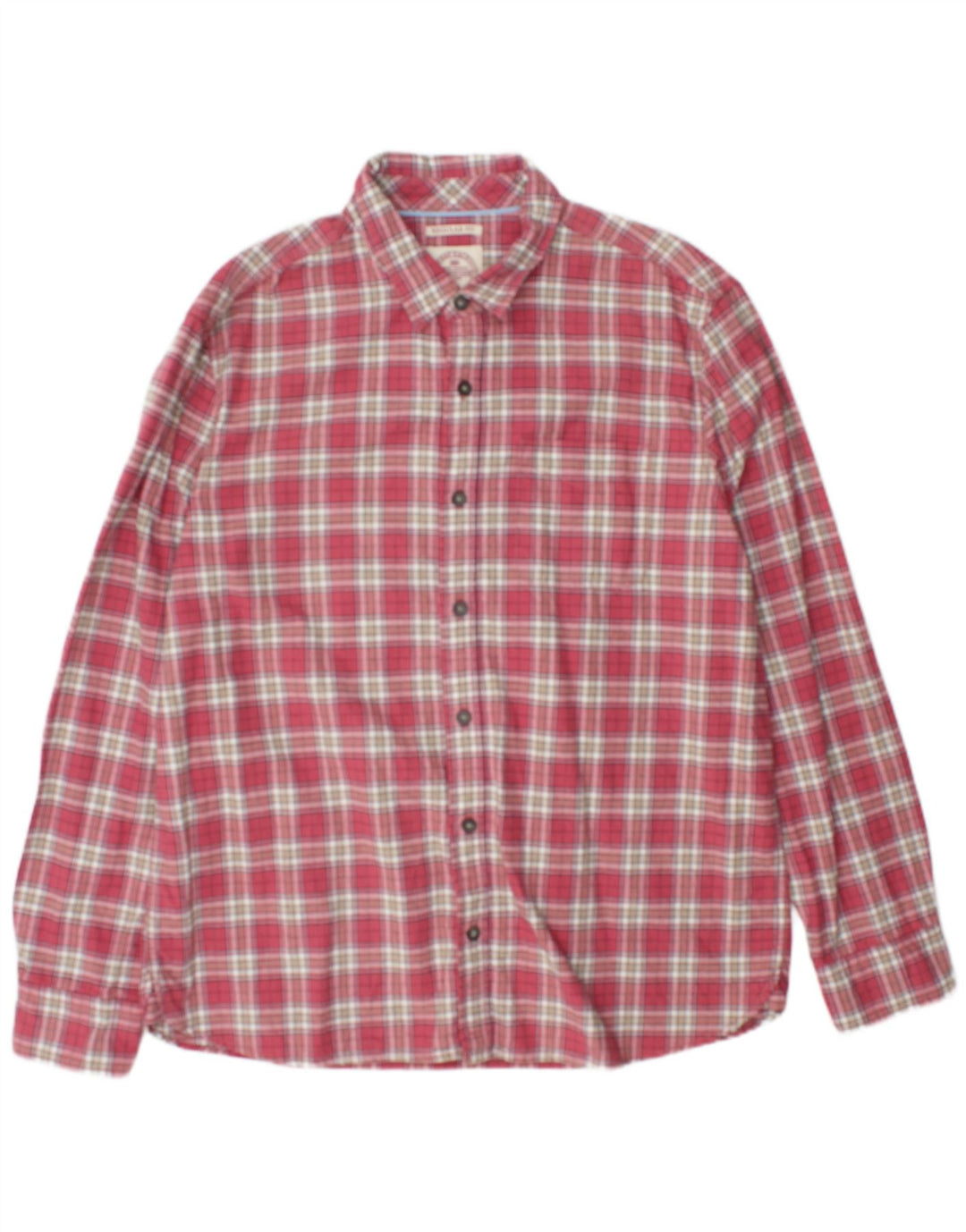 Camicia da uomo vestibilità regolare Fat Face XL in cotone a quadri rossi