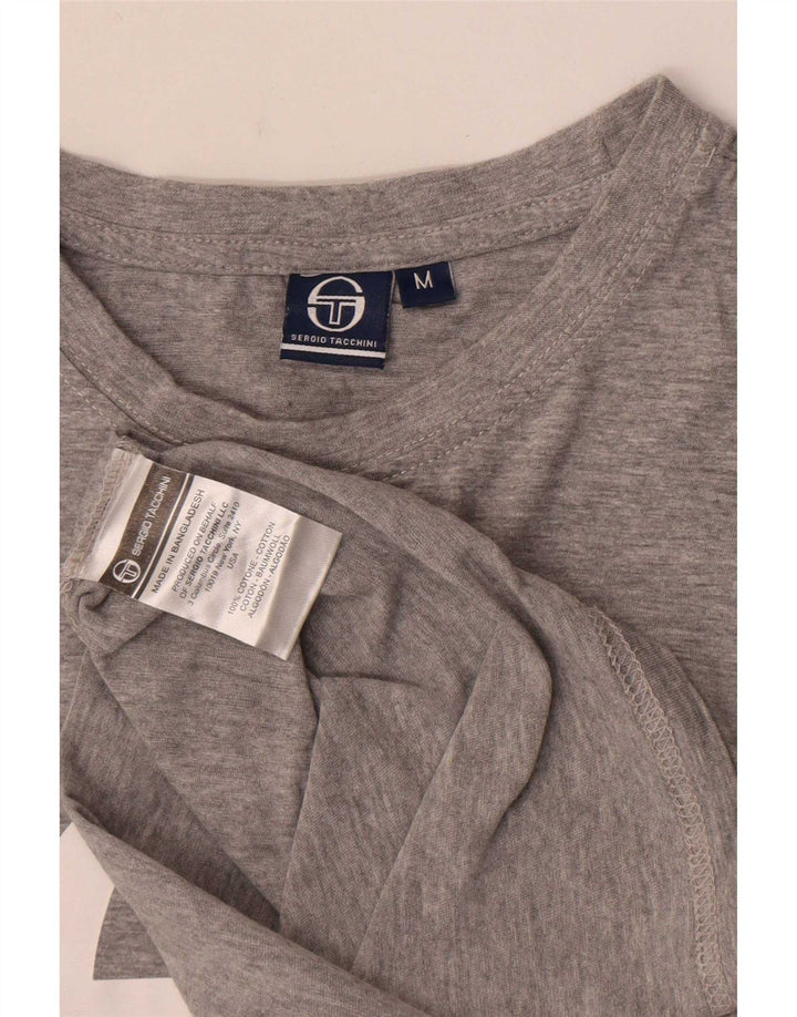 T-shirt grafica da uomo Sergio Tacchini Top in cotone chiazzato grigio medio