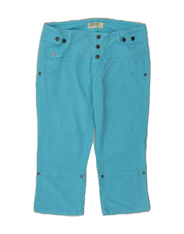 BENETTON Womens Straight Capri Trousers W30 L19 Blue Vintage Benetton and Second-Hand Benetton from Messina Hembry 