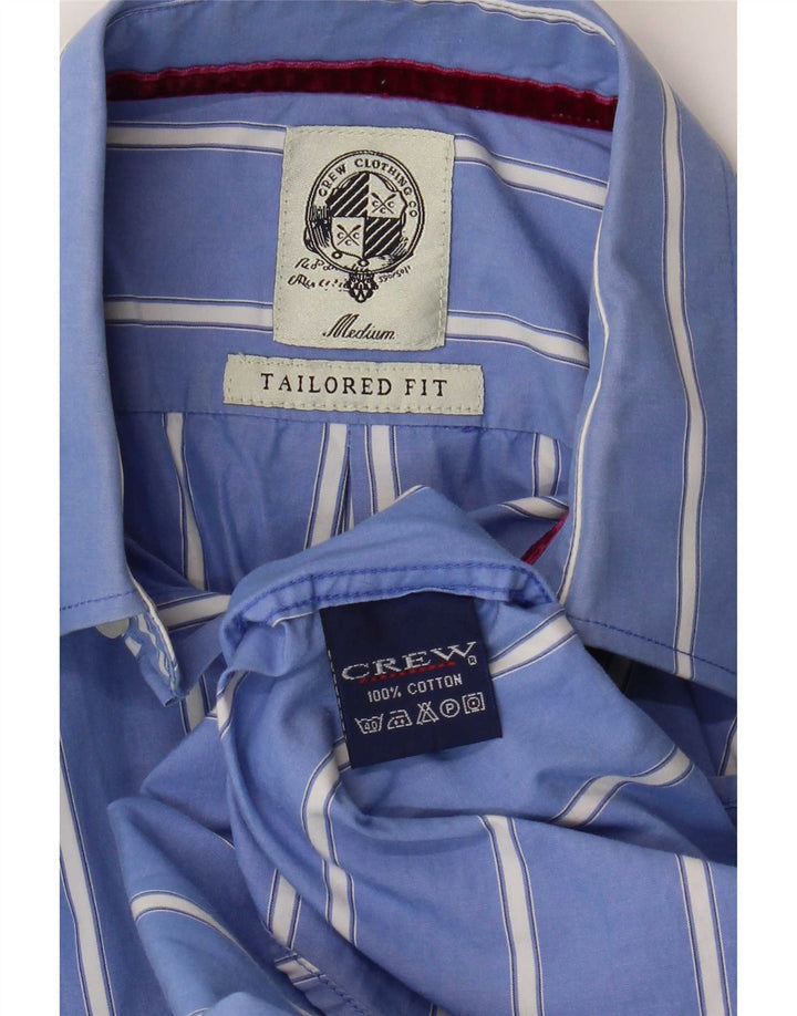 Crew Clothing Camicia da uomo su misura in cotone a righe blu medio
