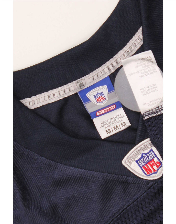 Maglia Reebok da uomo con grafica NFL, maglia media, blu navy, in nylon