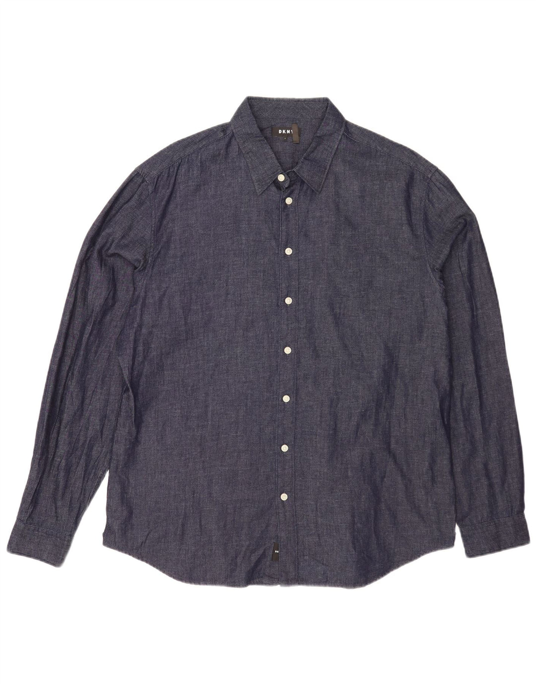 Camicia da uomo Dkny grande in cotone blu navy