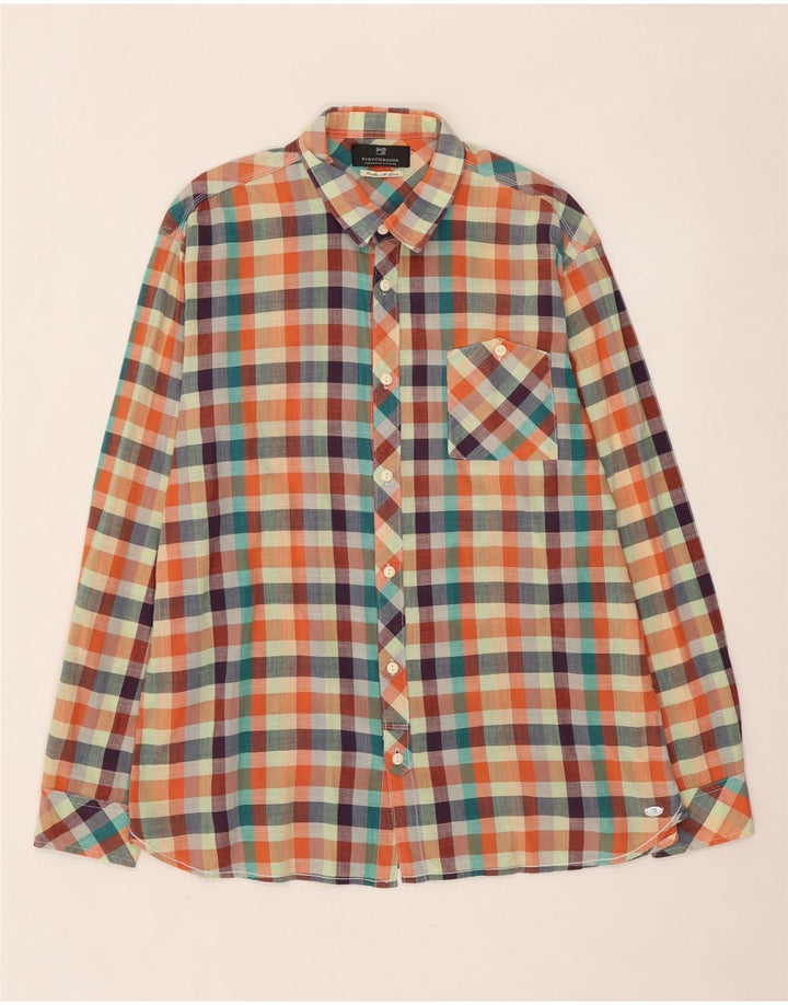 Camicia da uomo Scotch & Soda 2XL in cotone a quadri multicolore