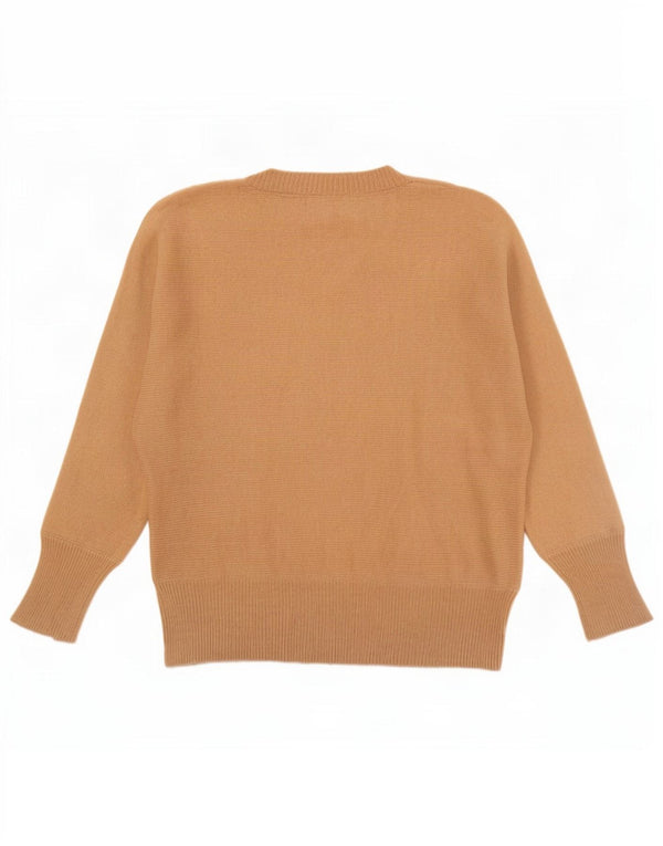 Maglione da donna con scollo a V Massimo Dutti UK 14 Lana beige medio