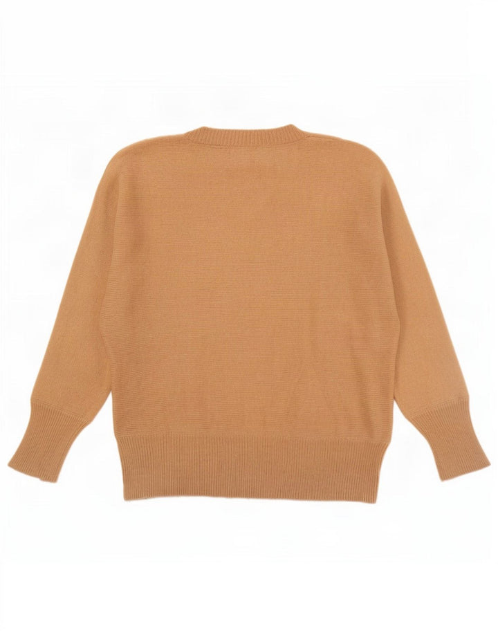 Maglione da donna con scollo a V Massimo Dutti UK 14 Lana beige medio
