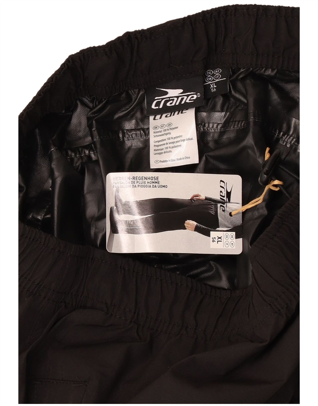 Pantaloni impermeabili da uomo Crane XL poliestere nero