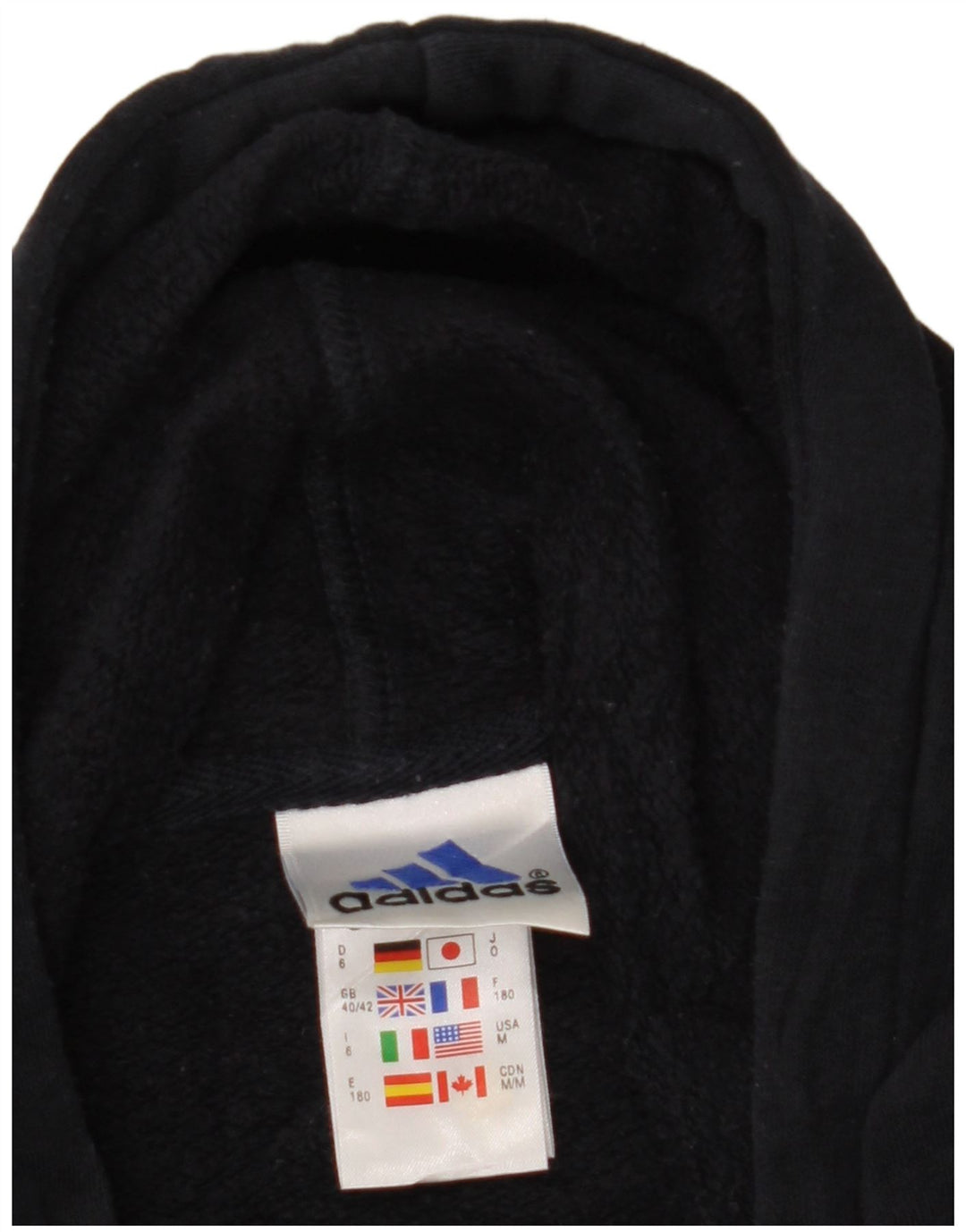 Maglione con cappuccio e zip da uomo ADIDAS UK 40/42 Medio cotone blu navy