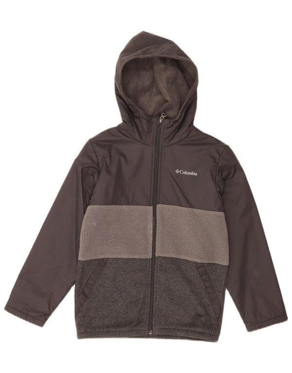 Giacca da ginnastica con cappuccio Columbia per ragazzi 7-8 anni Small Grey Colourblock
